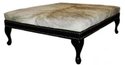 Continental Hair on HIde Ottoman